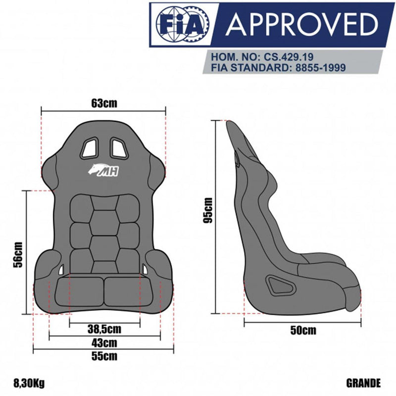 Banco Metal Horse Racing Cup Homologado FIA 8855-1999