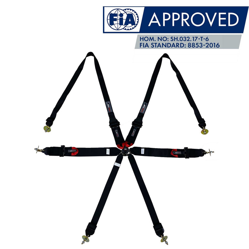 Cinto Racing 6 Pontos de 3" e 2" compatível com Sistema Hans Certificado FIA 8853-2016