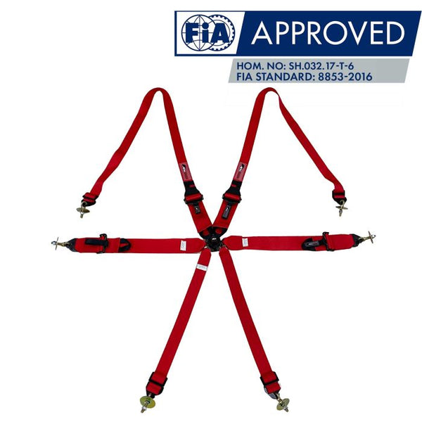 Cinto Racing 6 Pontos de 3" e 2" compatível com Sistema Hans Certificado FIA 8853-2016