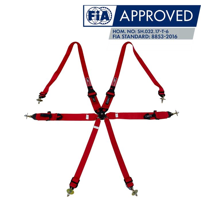 Cinto Racing 6 Pontos de 3" e 2" compatível com Sistema Hans Certificado FIA 8853-2016