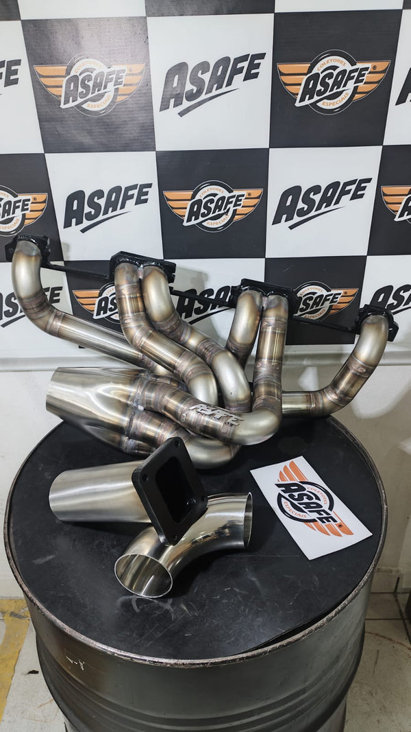 Coletor de Escape Turbo GM Opala 6 Cilindros Inox Canos Soldados ASAFE