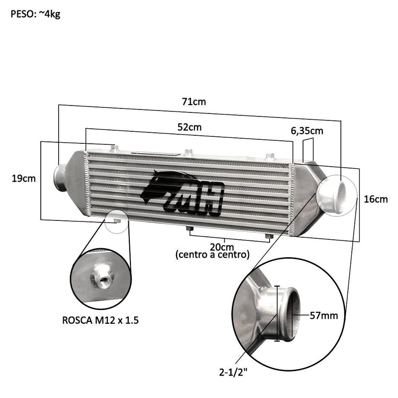 Intercooler Street 2-1/2" Pequeno
